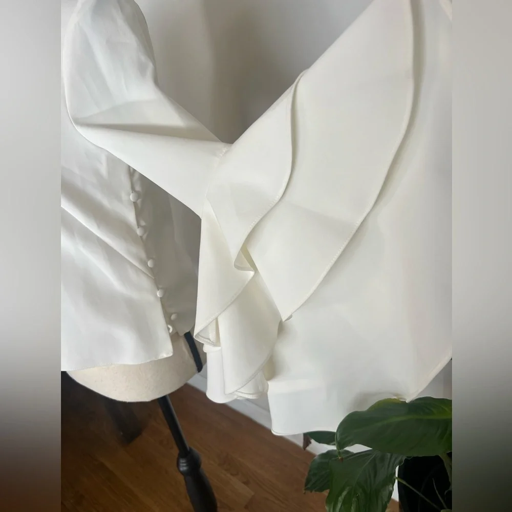 Milly Cream Ruffle Sleeve Blouse